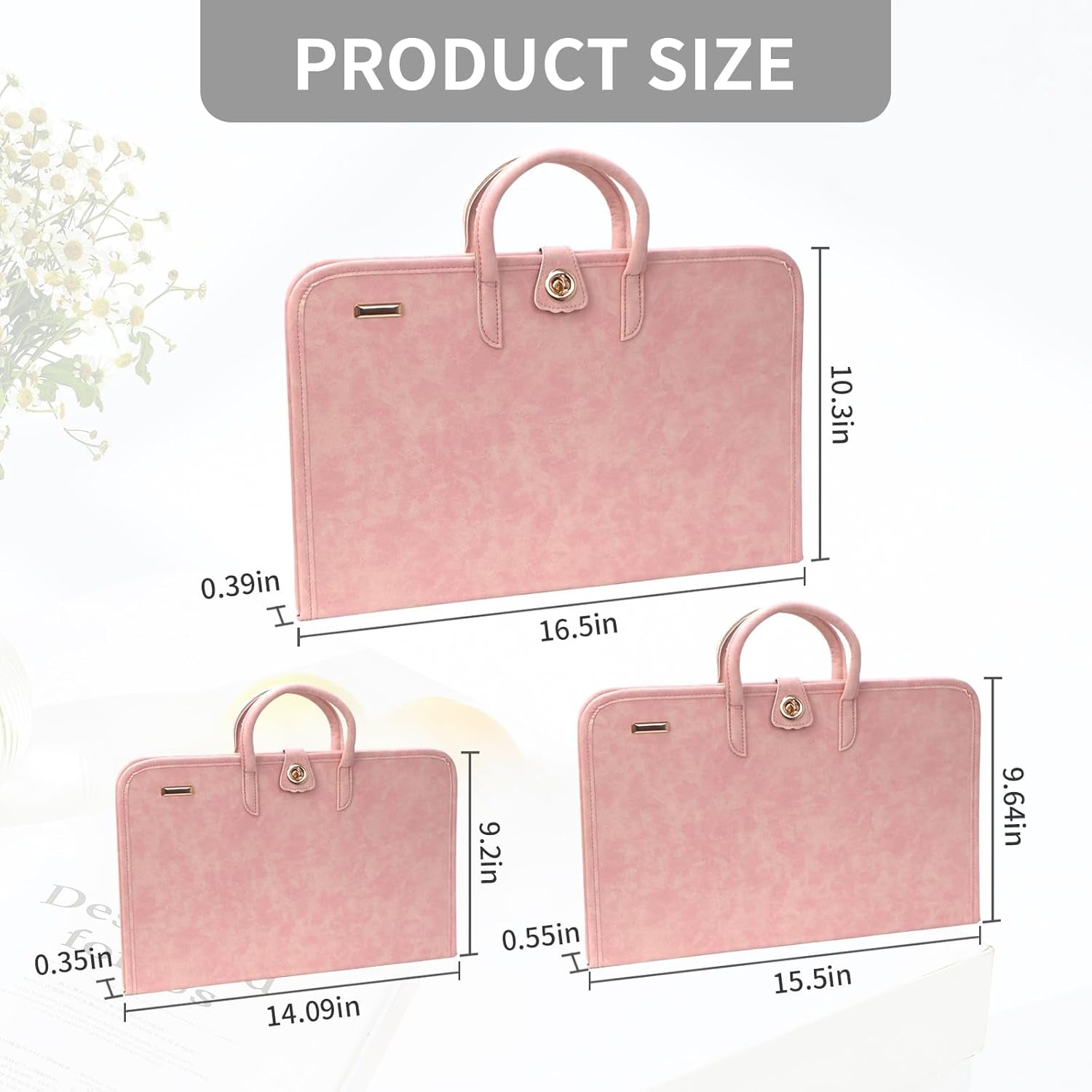 PU Laptop Sleeve Pink with Handle 