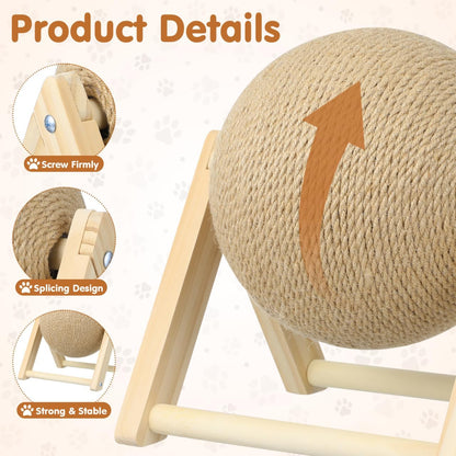Cat Scratcher with Wood Scratching Ball 