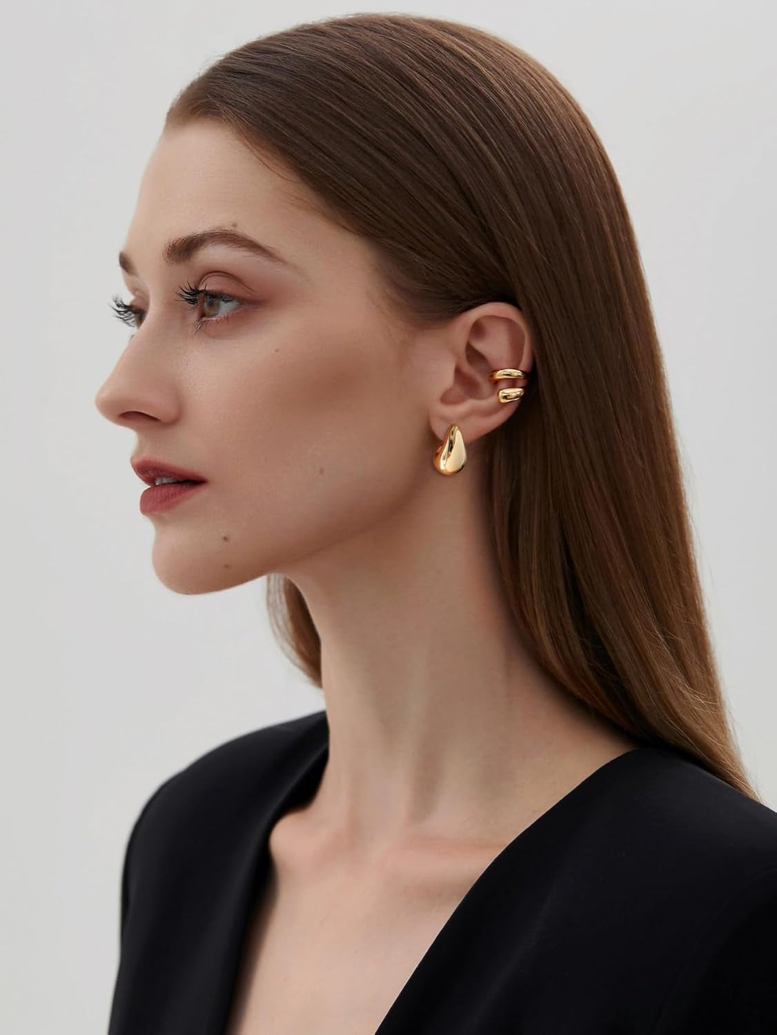 10 Pairs Hypoallergenic Chunky Gold 