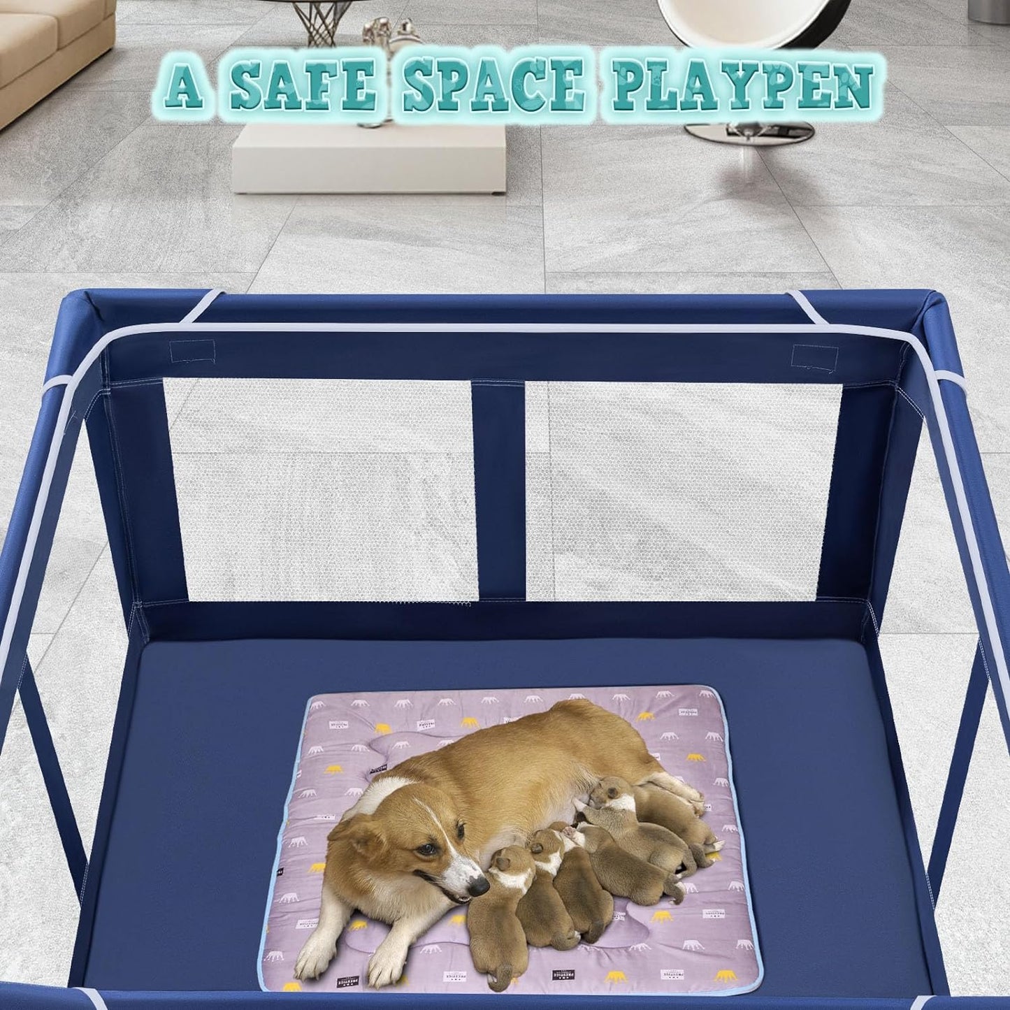 42X42 Inches Puppy Playpen with Gate