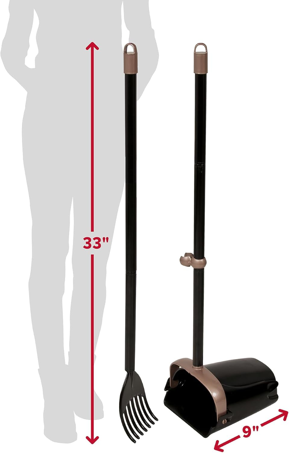 Dog Pooper Scooper Swivel Bin & Rake