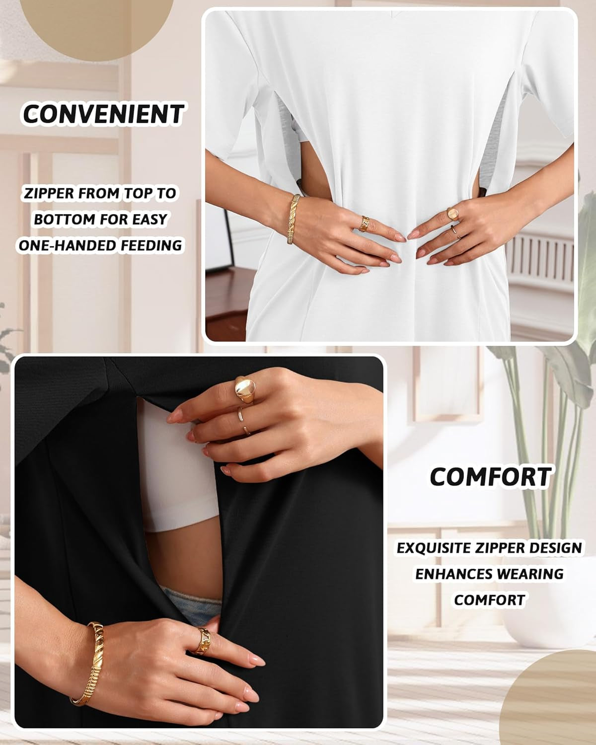 3 Pack Women'S Oversize Nursing Shirts