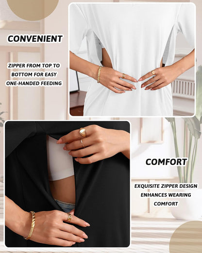 3 Pack Women'S Oversize Nursing Shirts