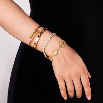 18K Gold Plated Bangle Bracelet Set