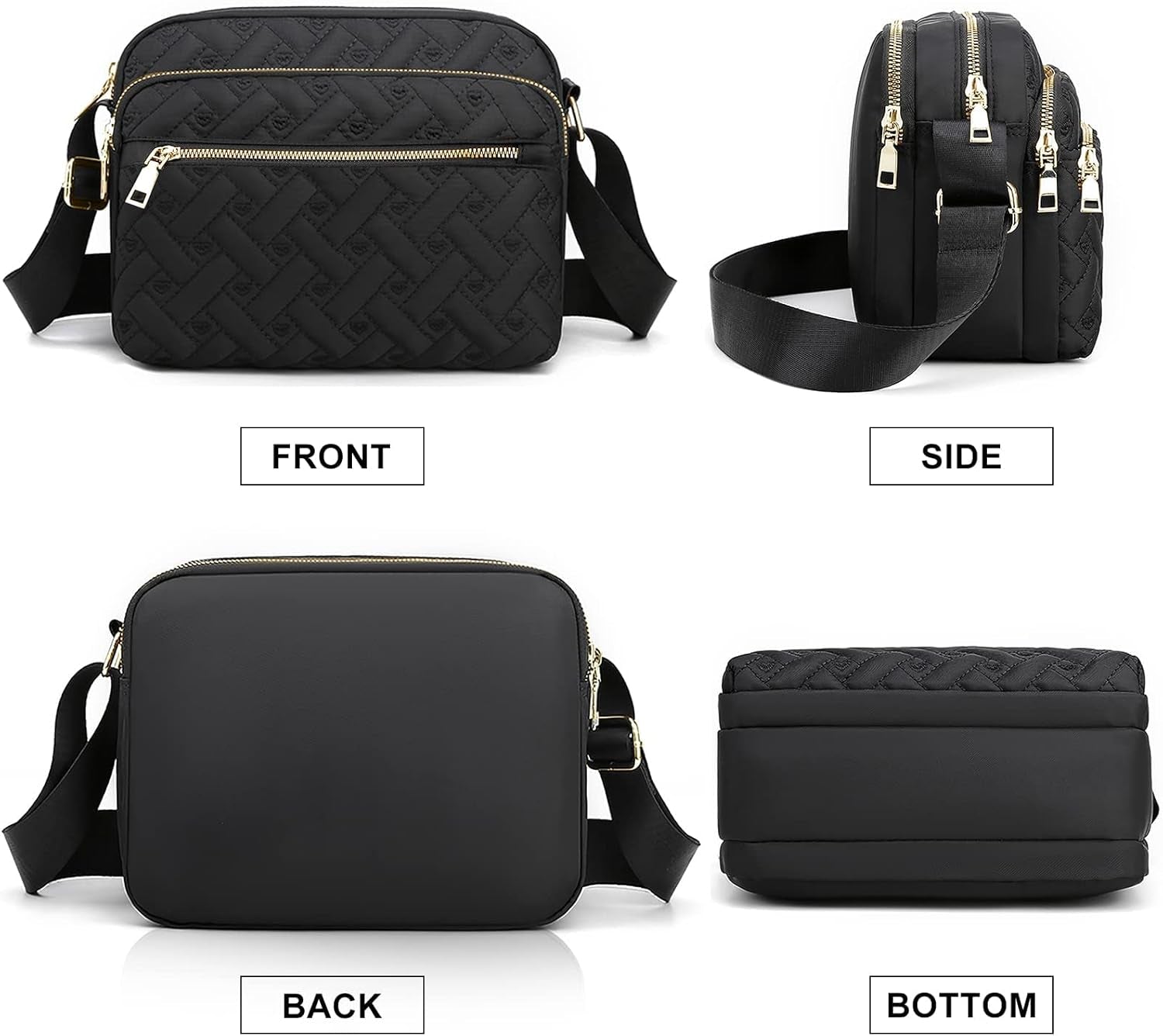 Medium Nylon Crossbody Bags for Women 