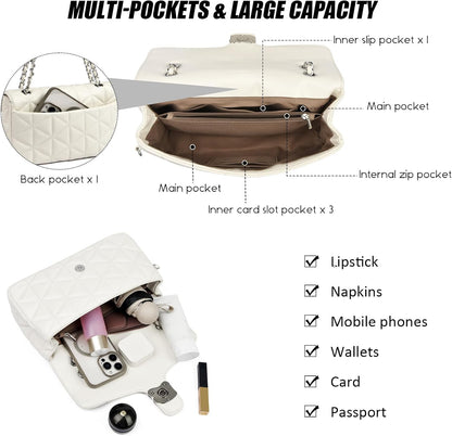Quilted Crossbody Bags for Women 