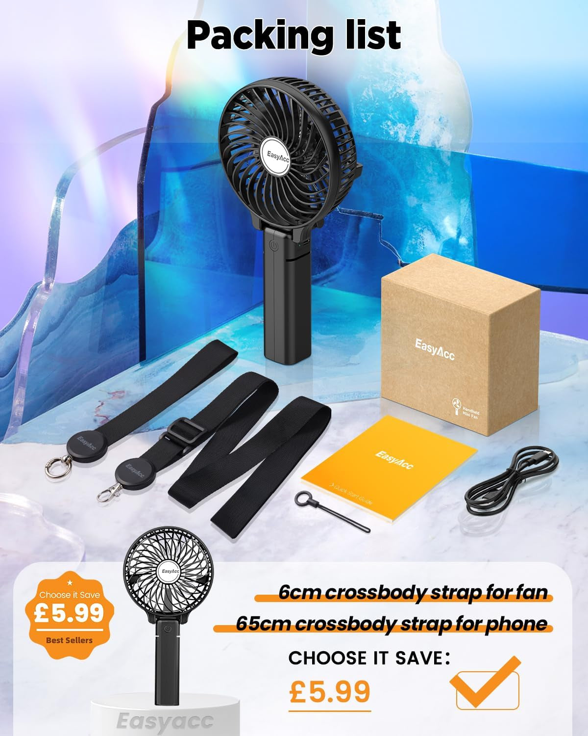 Mini Handheld Fan,Portable Fan Small USB