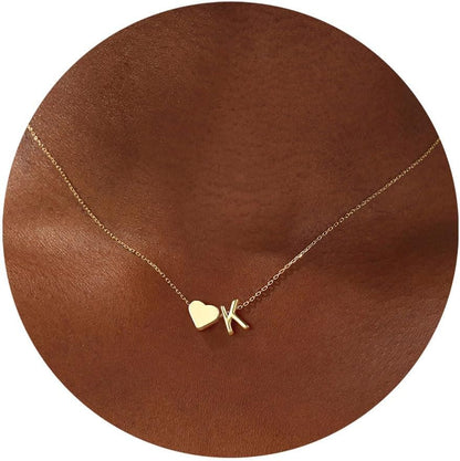 Heart Initial Necklace for Women