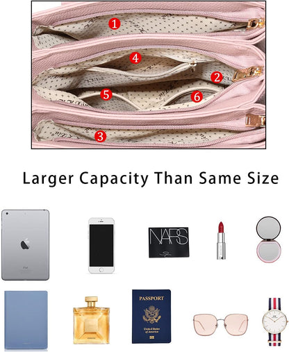 3 Zippered Compartments Purses 