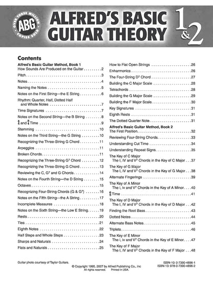 Alfred'S Basic Guitar Theory, Bk 1 & 2