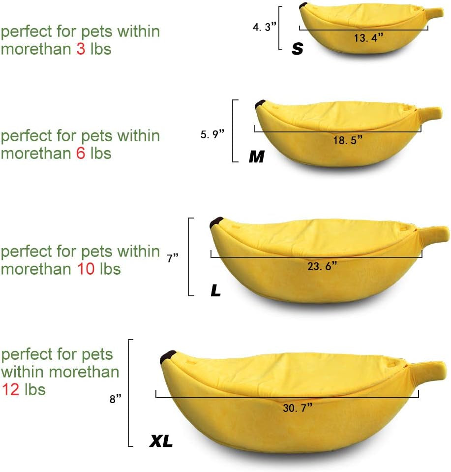 · Cute Banana Cat Bed House Large Size
