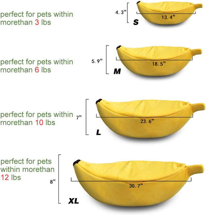 · Cute Banana Cat Bed House Large Size