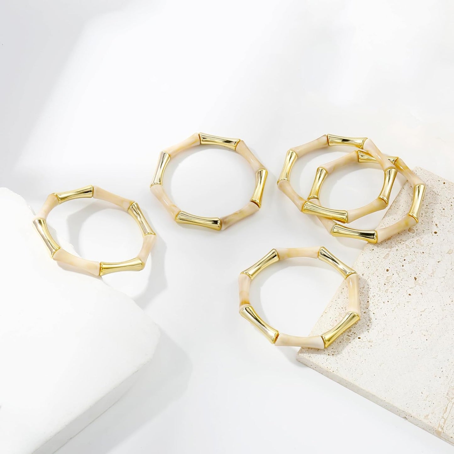 Gold Tube Bangle Bracelets for Women 