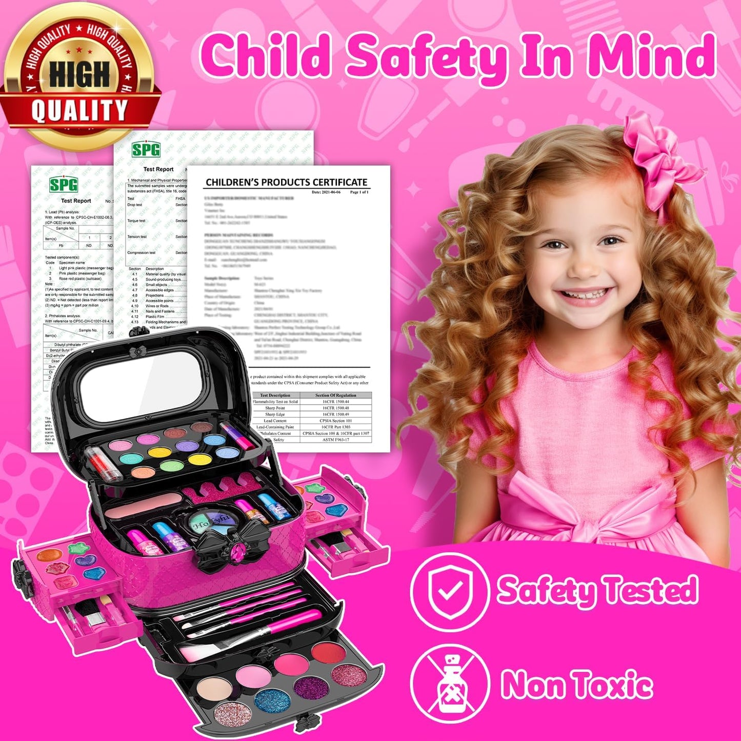 58 Pcs Kids Makeup Kit for Girl Princess