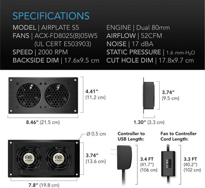 AIRPLATE S5, Quiet Cooling Fan System 8