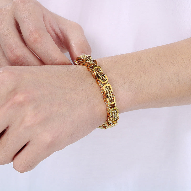 Retro Byzantine Steel Bracelet