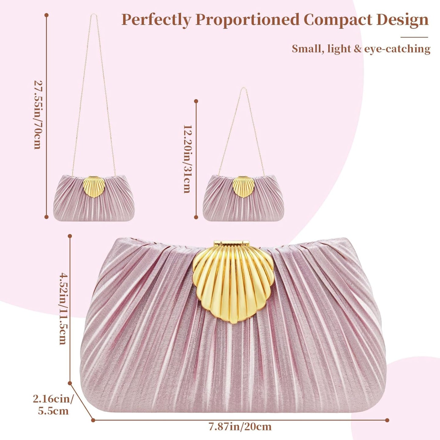 Clutch Evening Purse for Women Handheld 