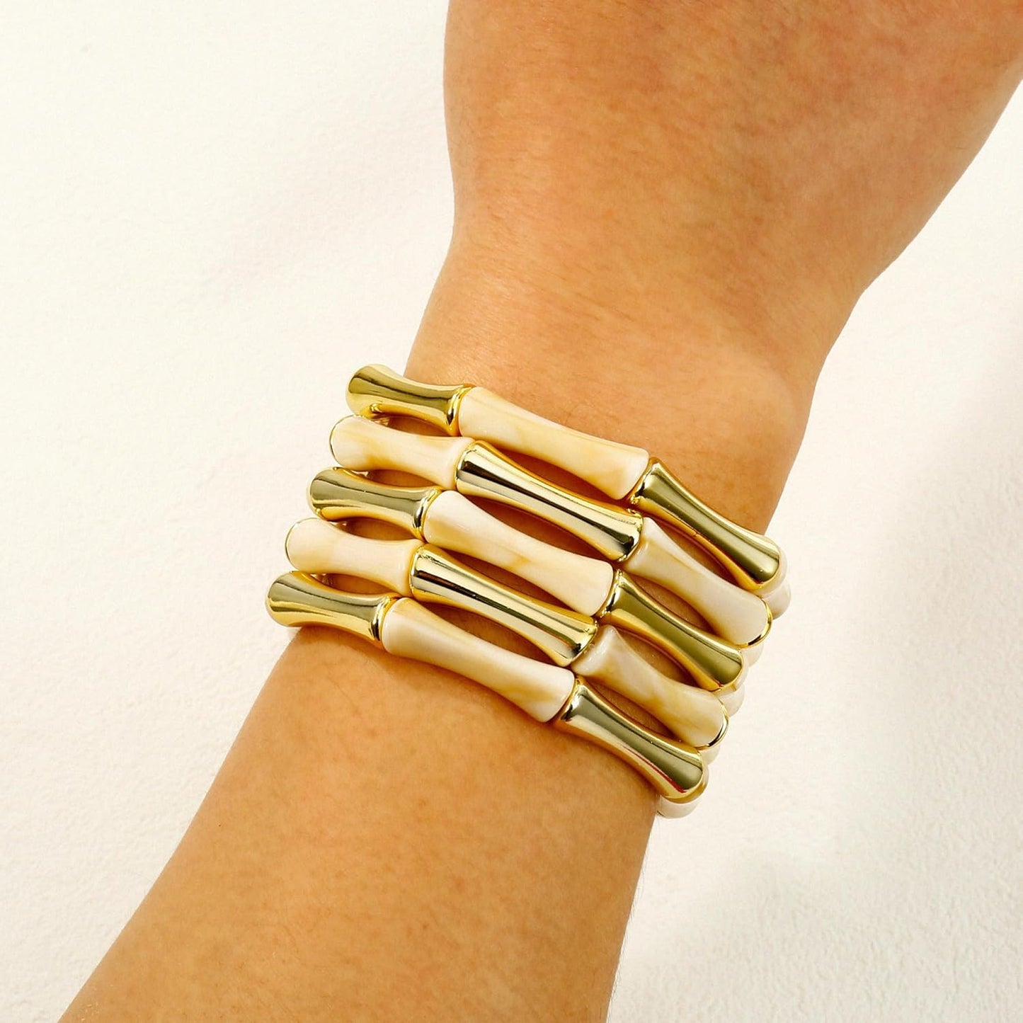 Gold Tube Bangle Bracelets for Women 