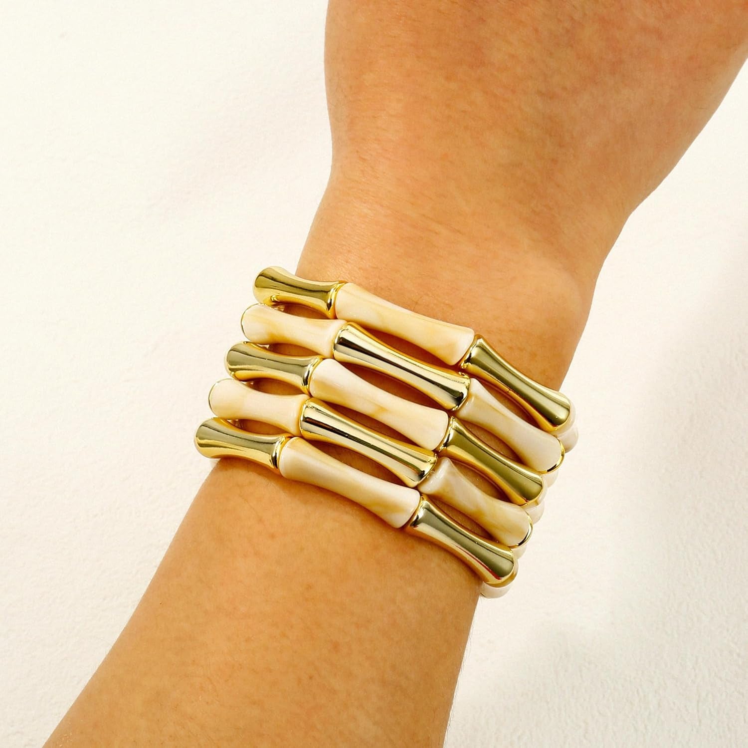 Gold Tube Bangle Bracelets for Women 