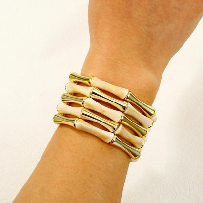Gold Tube Bangle Bracelets for Women 
