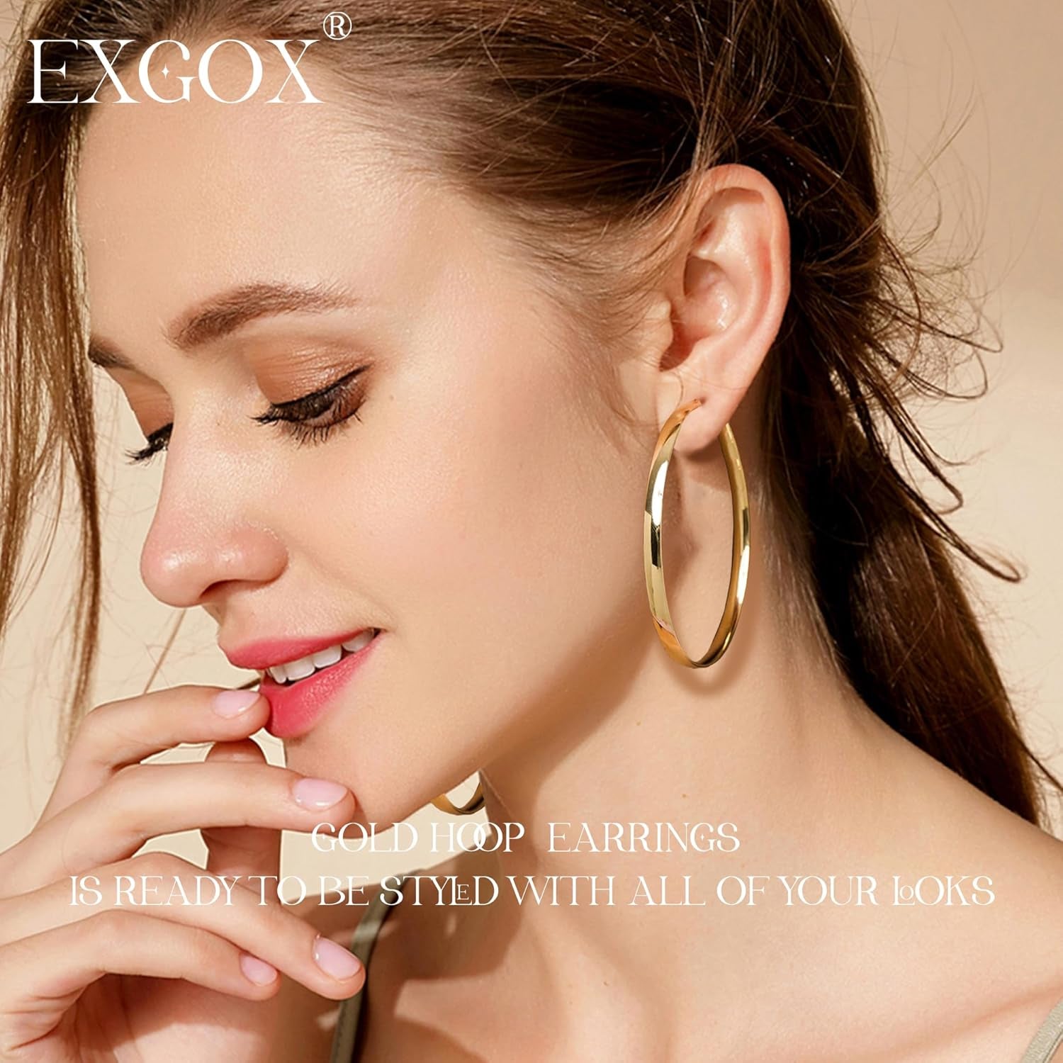 5Mm Wide Gold Hoop Earrings for Women