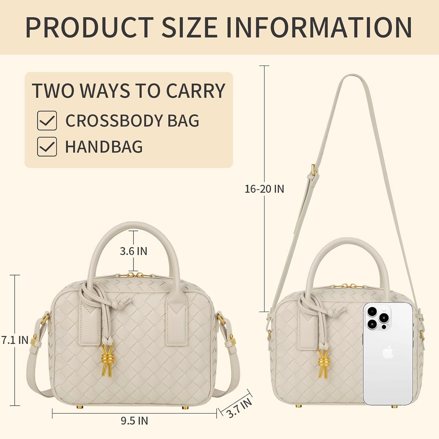 Women'S Handmade Woven Top-Handle Bag
