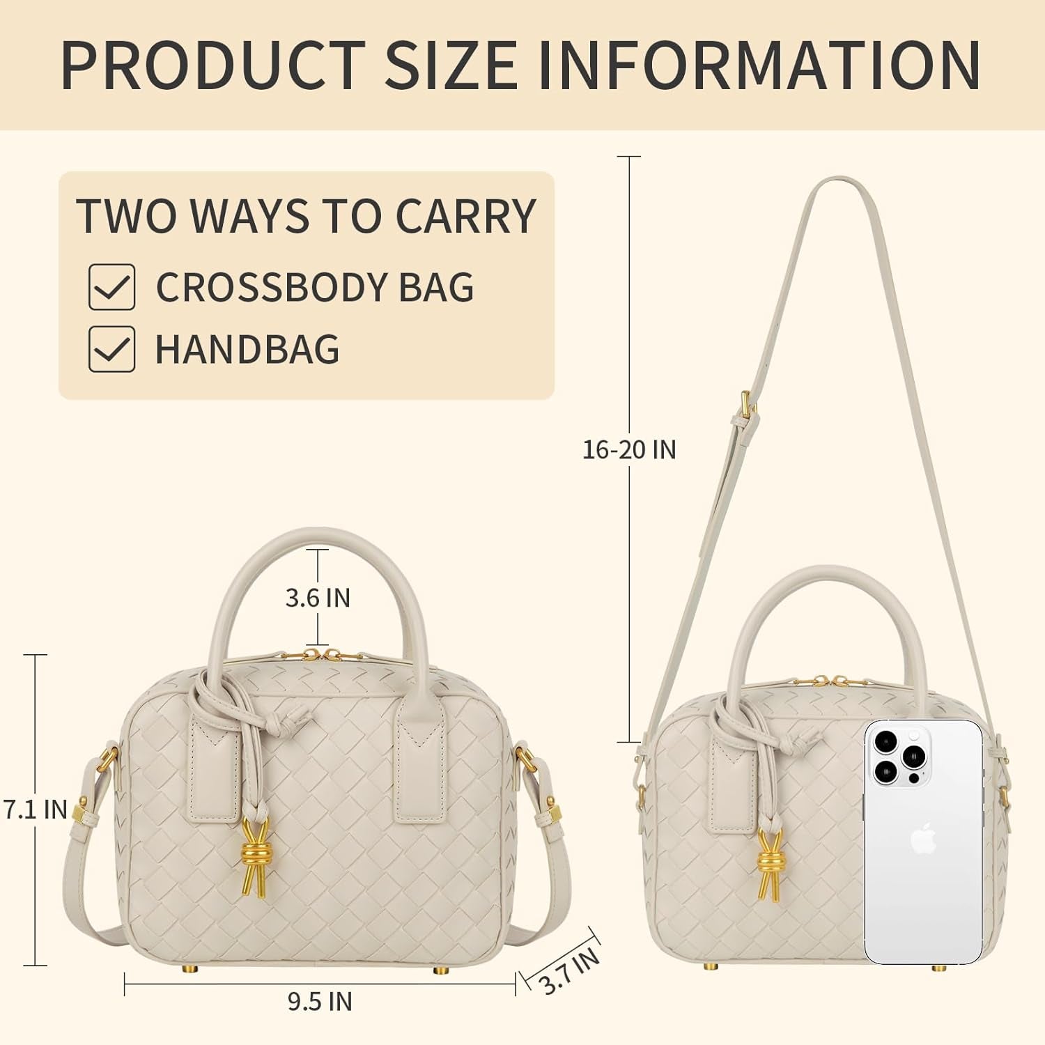Women'S Handmade Woven Top-Handle Bag