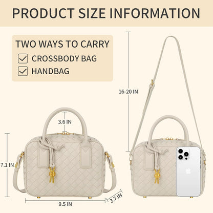 Women'S Handmade Woven Top-Handle Bag