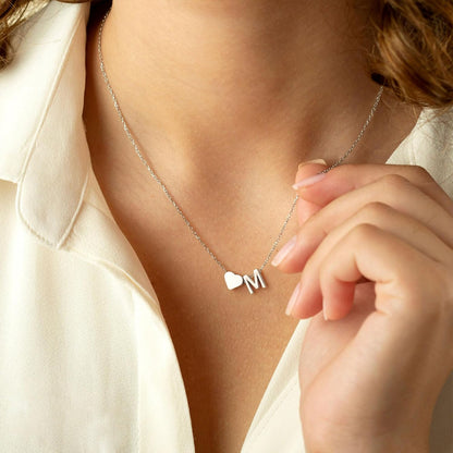 Heart Initial Necklace for Women