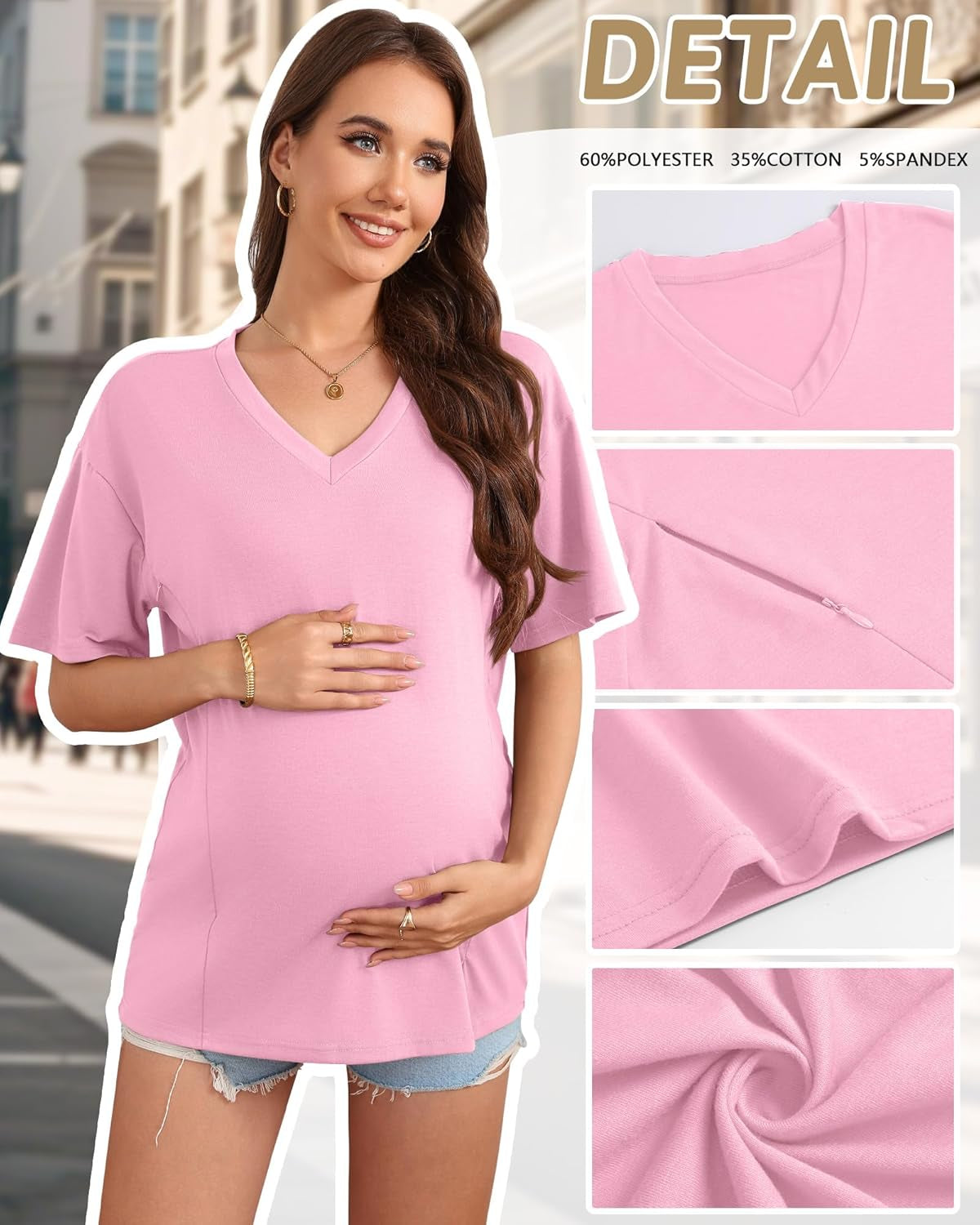 3 Pack Women'S Oversize Nursing Shirts