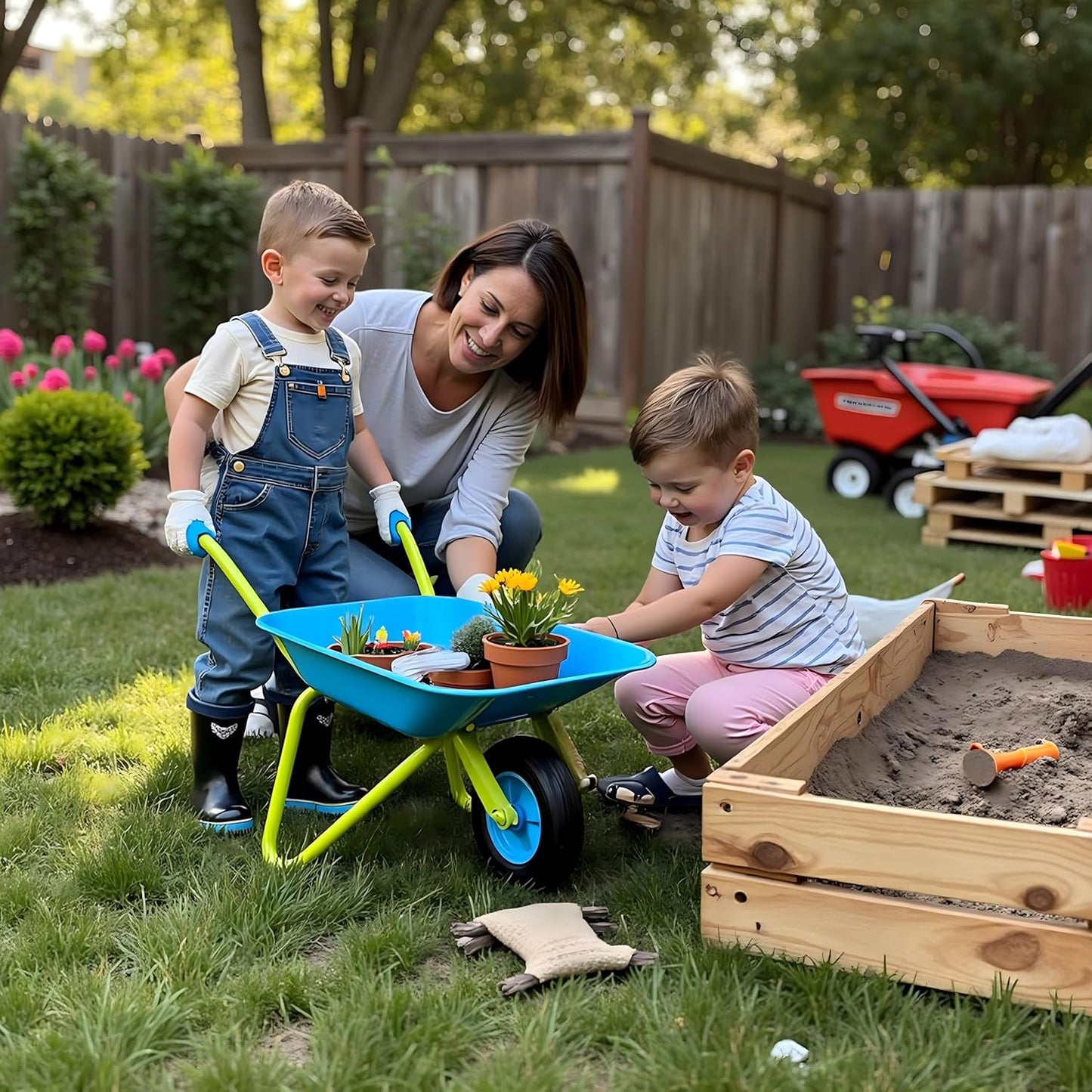 Kids Metal Wheelbarrow Child-Sized