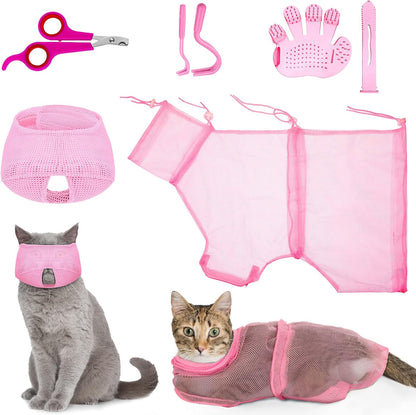 5 Pcs Cat Bathing Bag Set Grooming Bag
