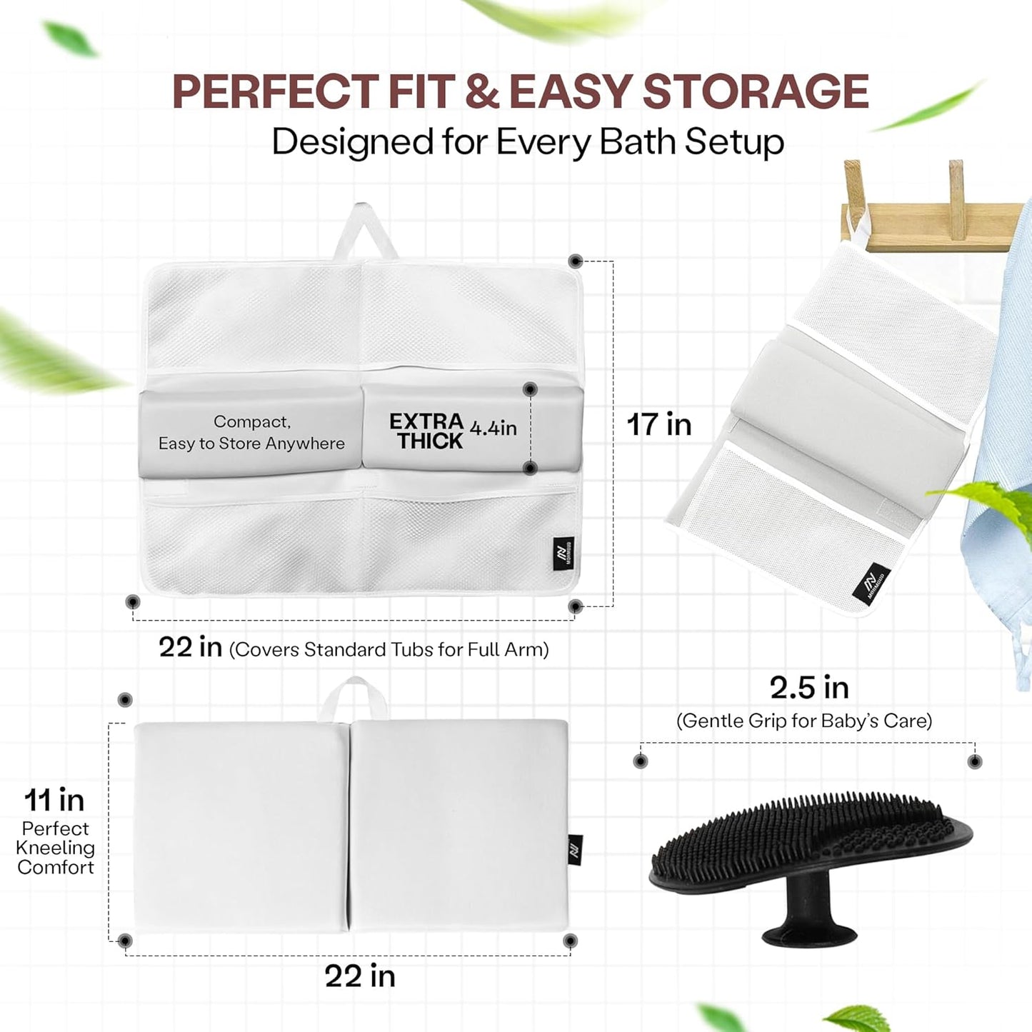 Baby Bath Kneeler & Elbow Rest Pad Set