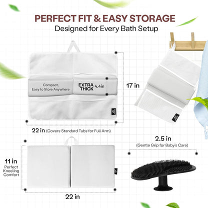 Baby Bath Kneeler & Elbow Rest Pad Set