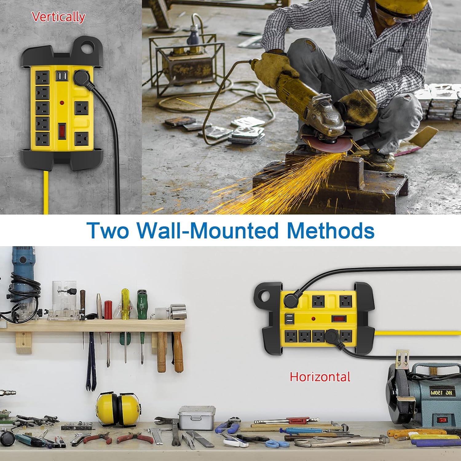 Heavy Duty Power Strip with USB,Workshop