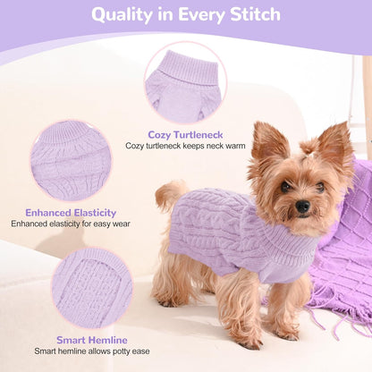 2 Pack Dog Sweaters for Small Dog Winter