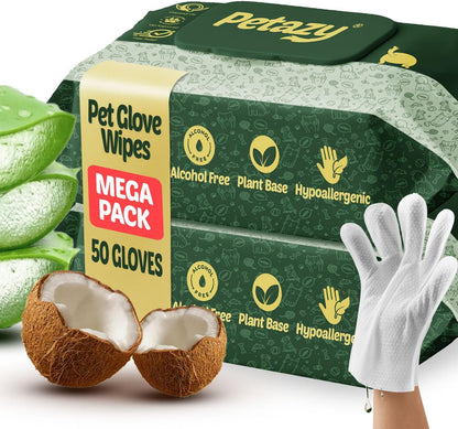 Pet Glove Wipes for Dogs & Cats 