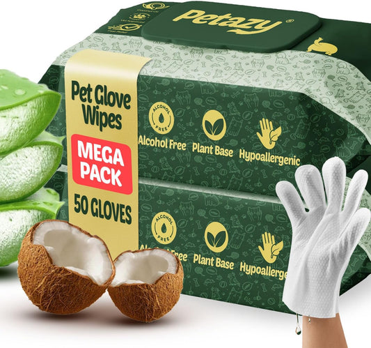 Pet Glove Wipes for Dogs & Cats 