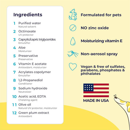 Dog Sunscreen -SPF 30+ with Moisturizing
