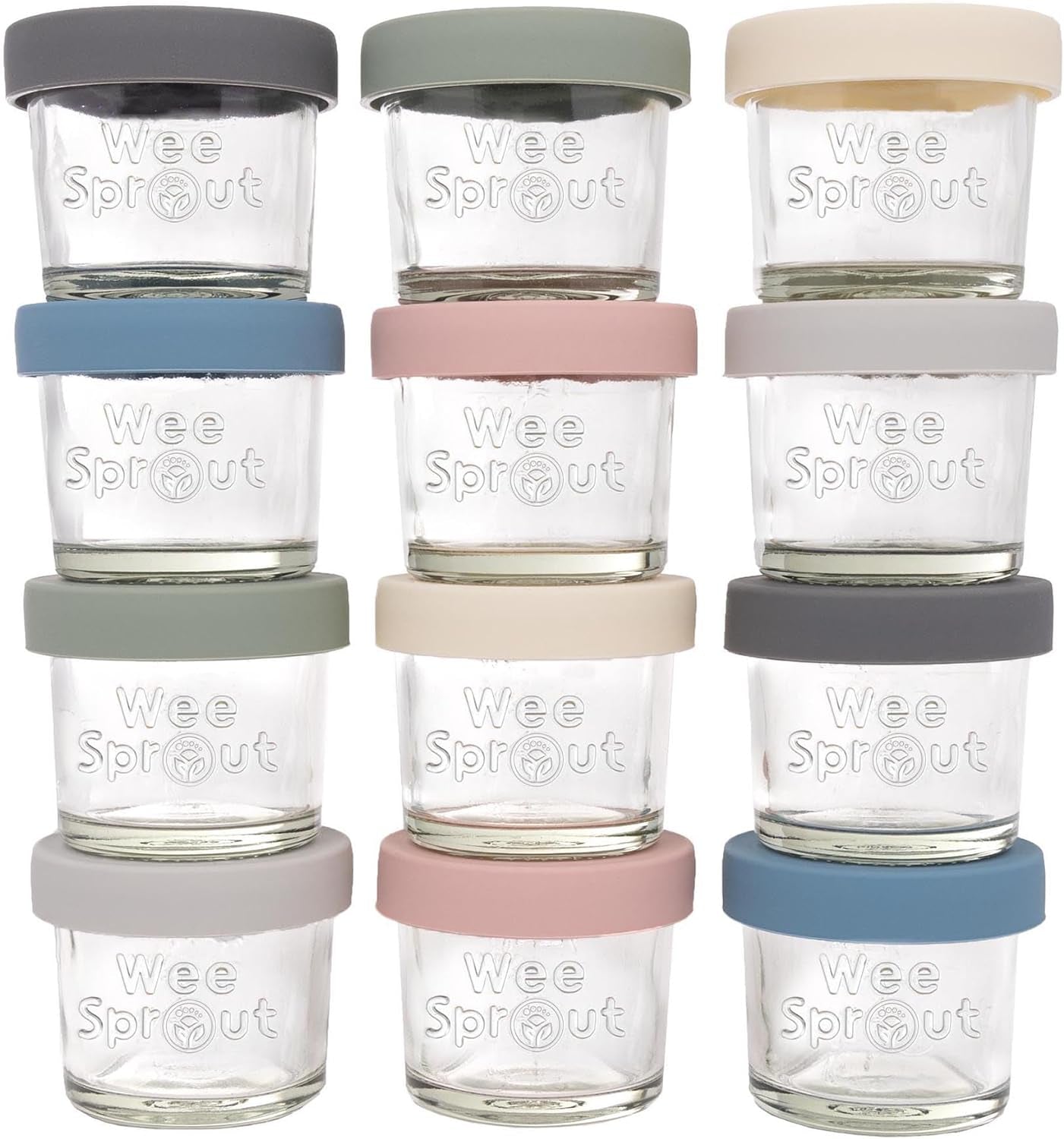 Glass Baby Food Storage Jars W/Silicone