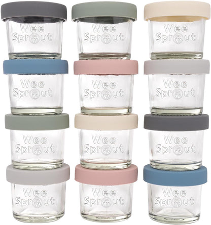 Glass Baby Food Storage Jars W/Silicone