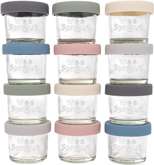 Glass Baby Food Storage Jars W/Silicone