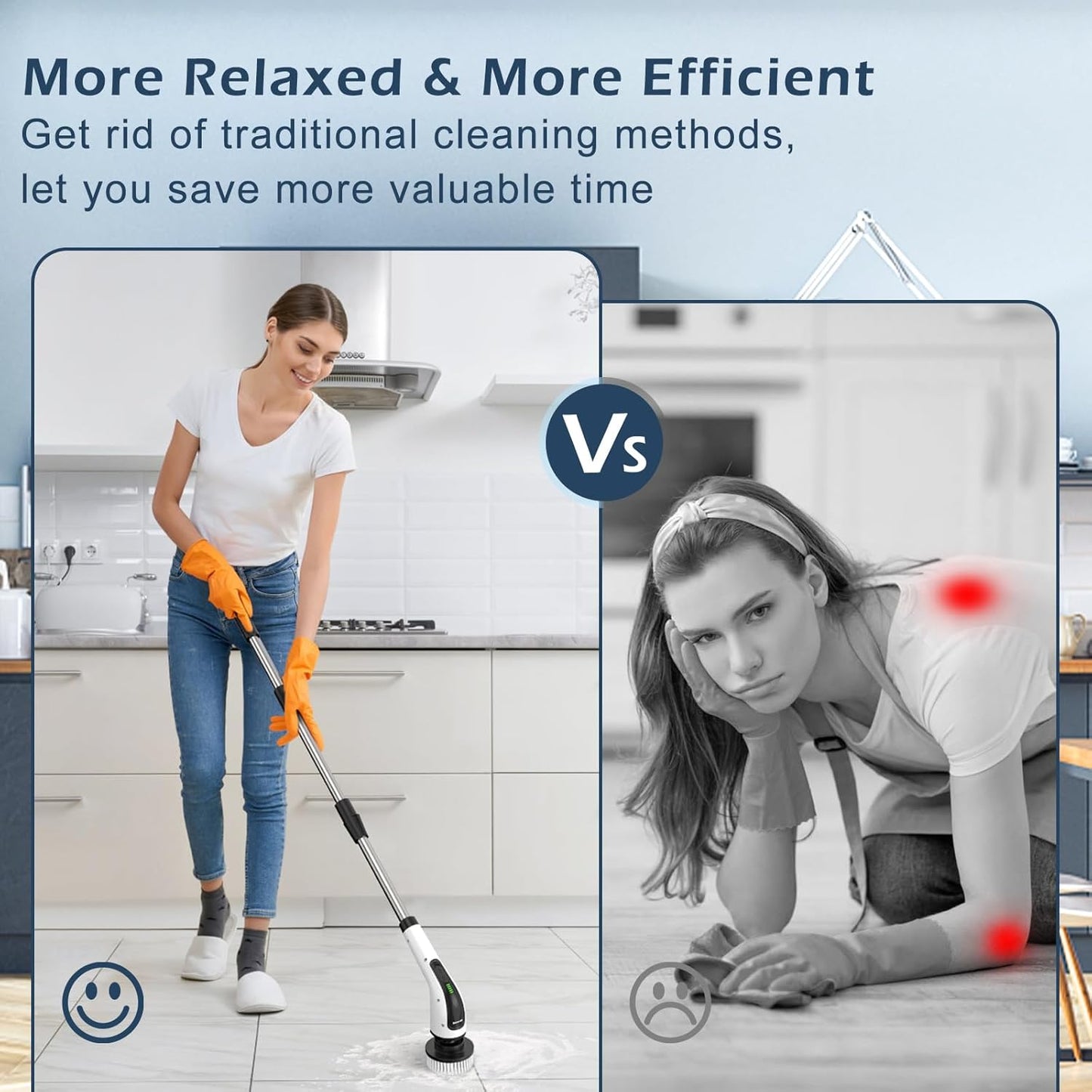 Electric Spin Scrubber,Cordless Cleaning