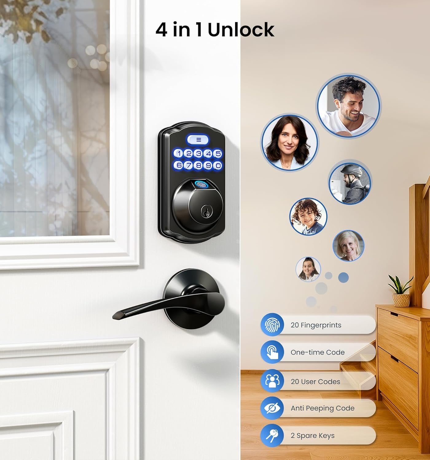 KS02A Fingerprint Keyless Entry Door Lock