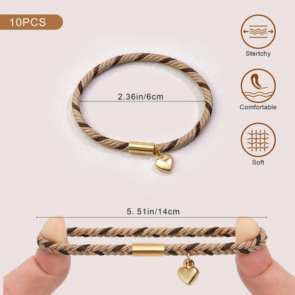 Boho Hair Ties, 10 PCS Cute Bands 