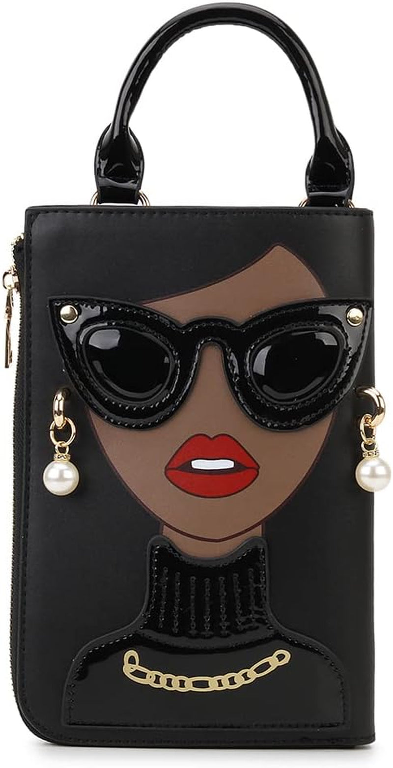 Women Novelty Lady Face Shoulder bag