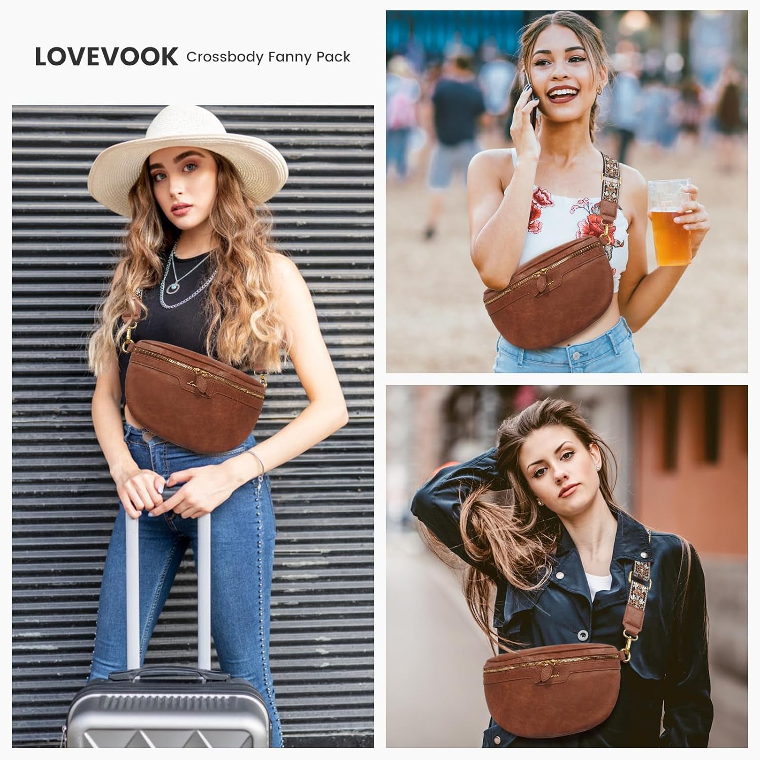 Fanny Packs for Women Cross Body, Vegan