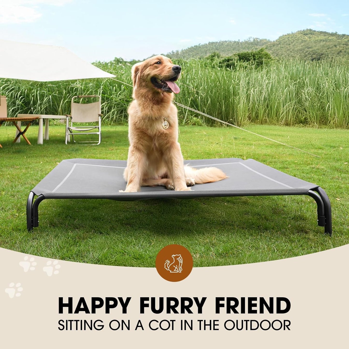 Elevated Dog Bed, Raised Outdoor Dog Bed