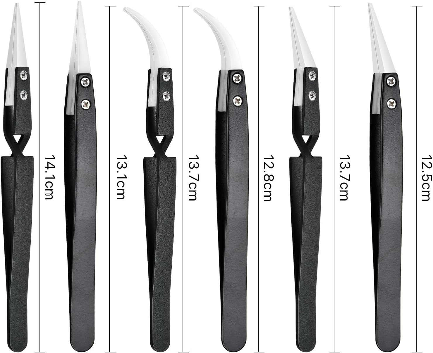 6 Pcs Precision Reverse Ceramic Tweezers