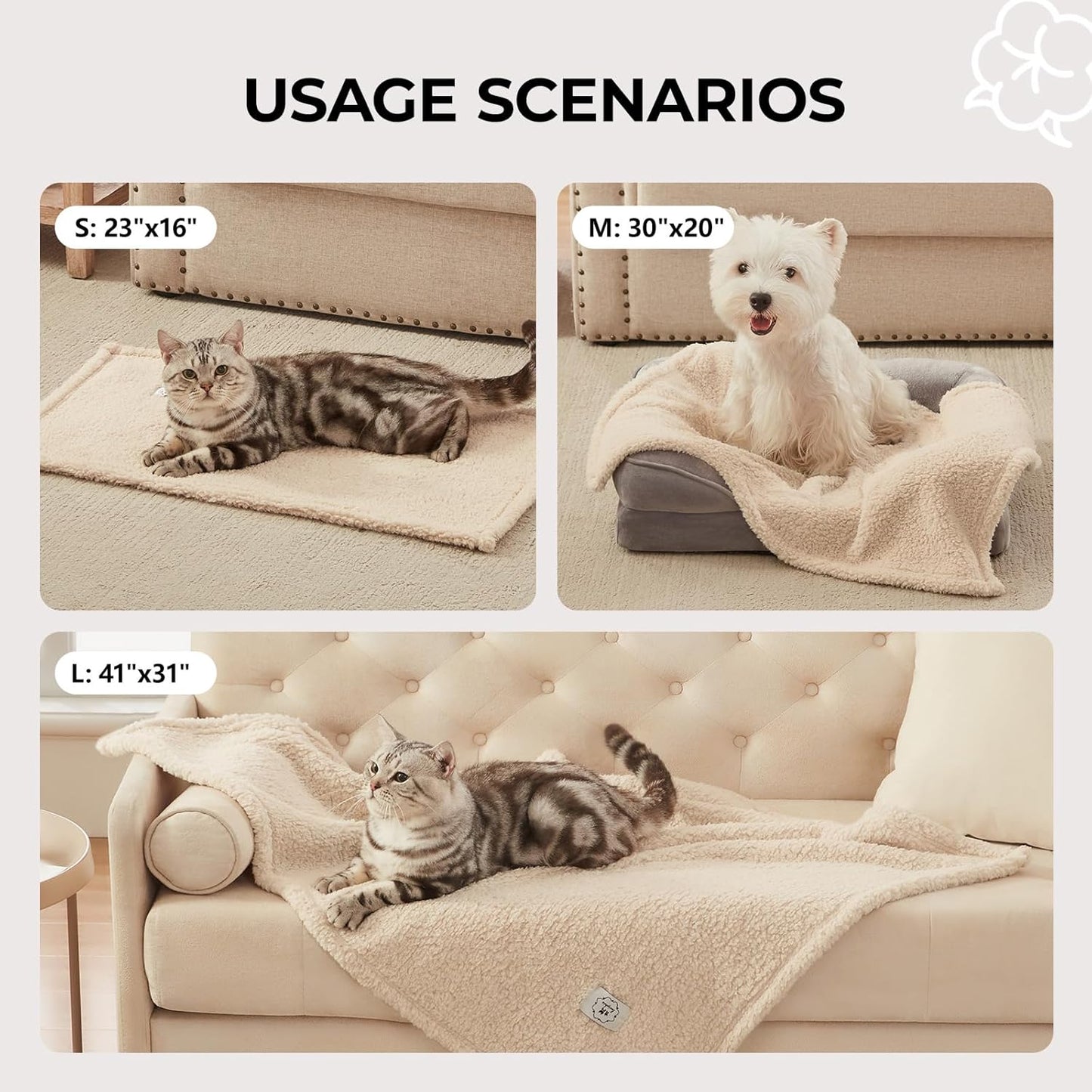 1 Pack 3 Calming Blankets Fluffy 